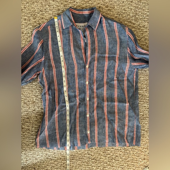 Frank & Eileen Relaxed Button Up Red, White & Blue Stripe Size Small - Picture 8 of 8
